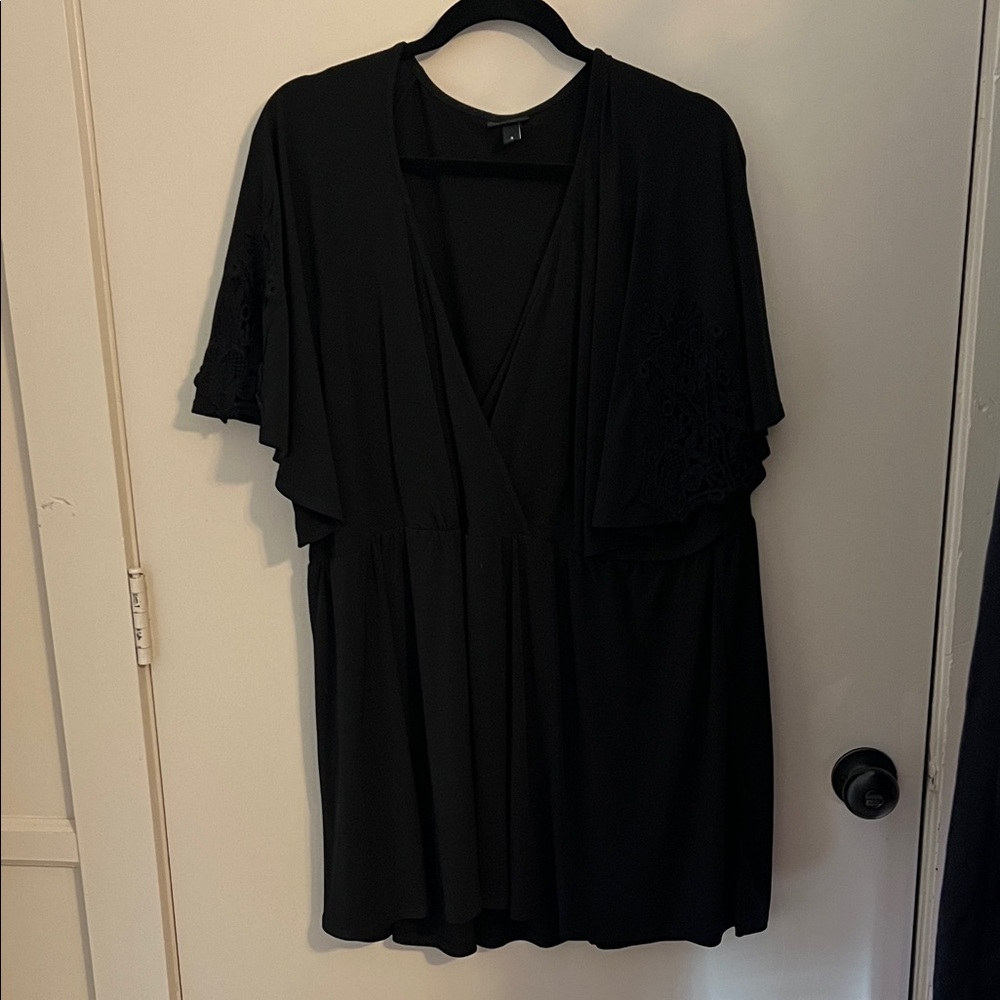Torrid Black Dress with Velvet Trim